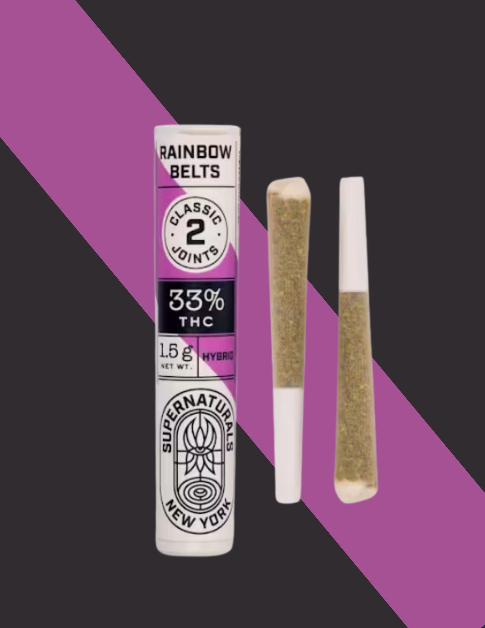 Photograph of product: Supernaturals | 2pk .7g Preroll Rainbow Belts