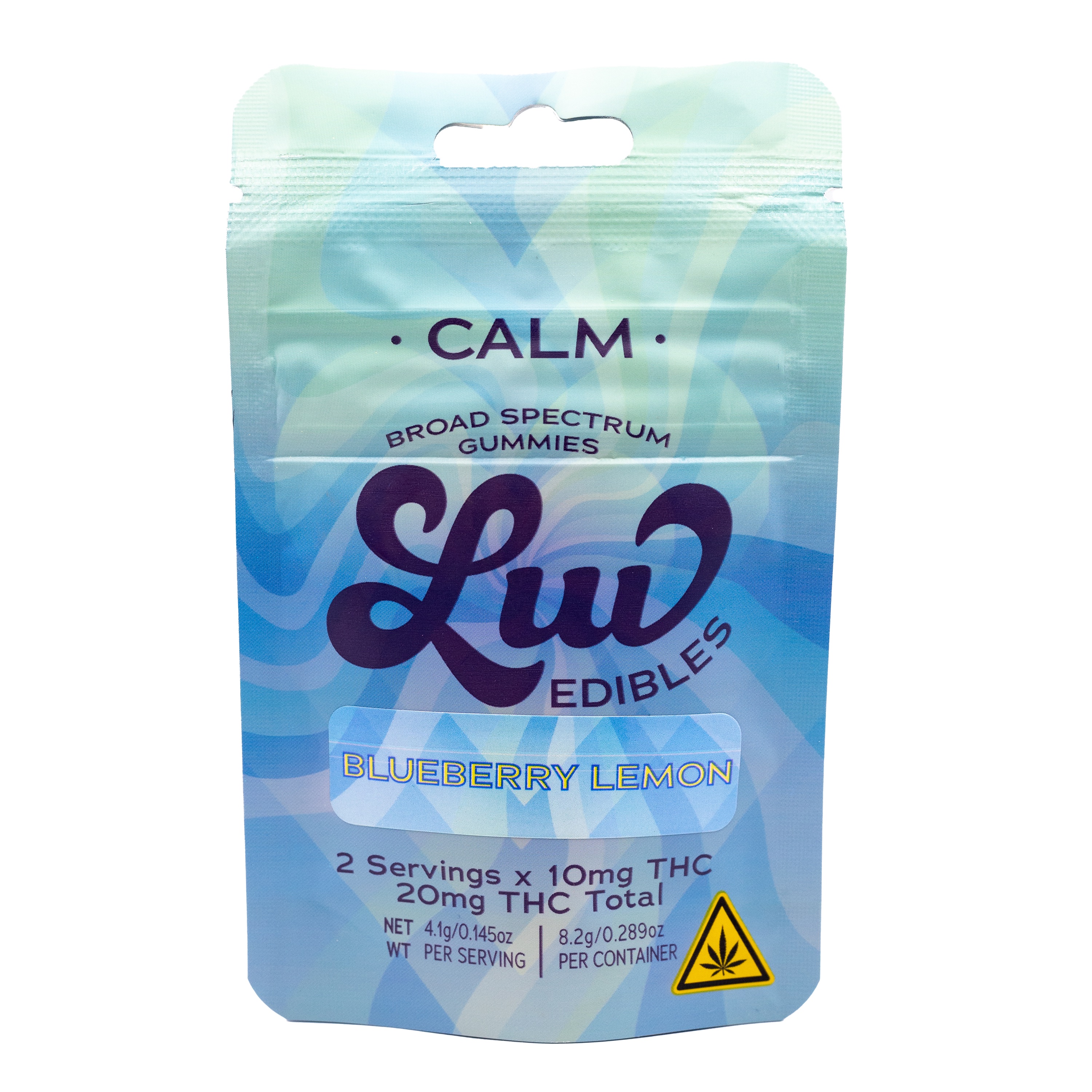 Photograph of product: LUV Edible Calm Gummies Blueberry Lemon 2pk