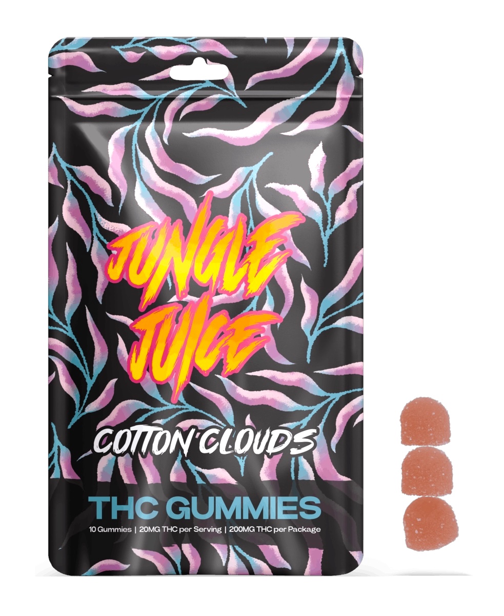 Photograph of product: Jungle Juice Cotton Clouds Gummies 200mg Rec