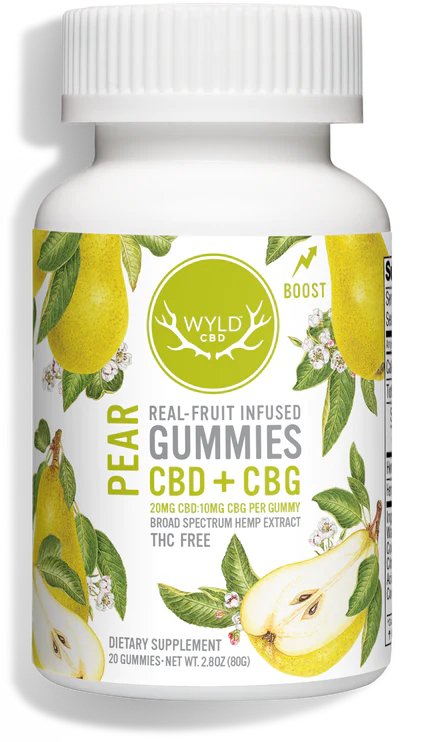 Photograph of product: WYLD | CBD | Gummies Pear (CBD 400 mg : CBG 200 mg) | 20 ct