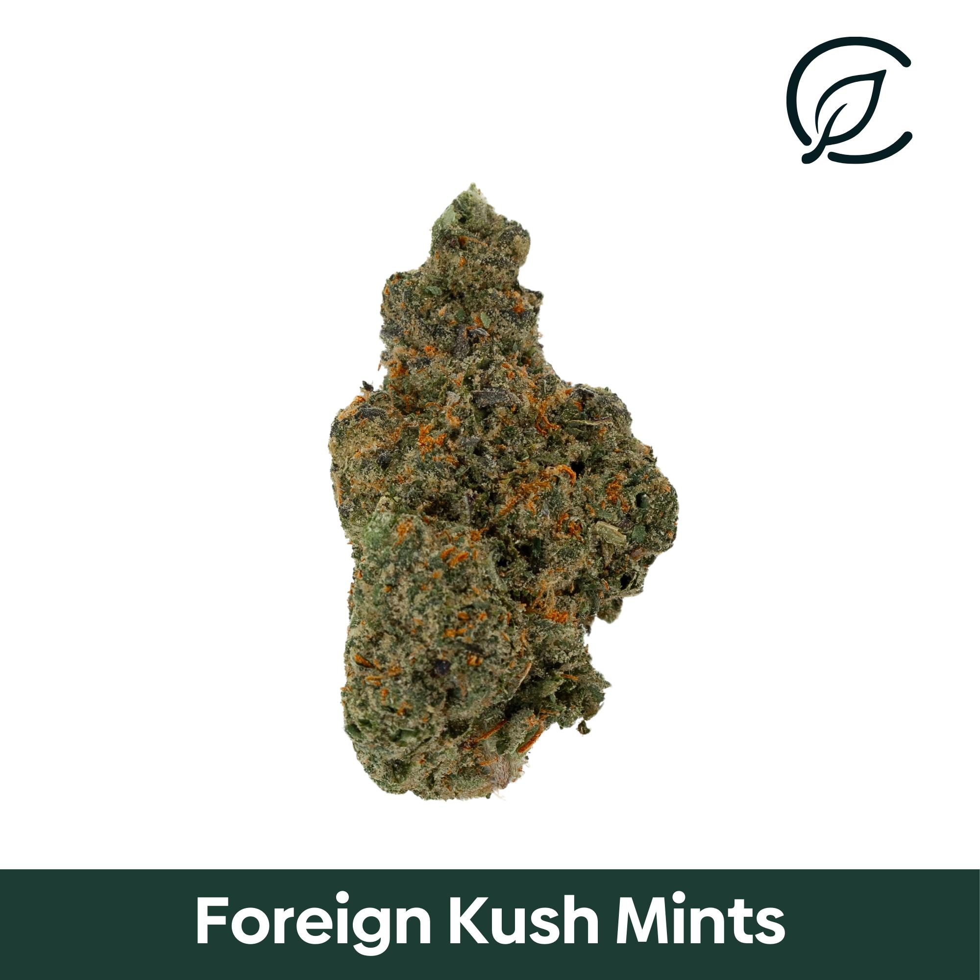 Photograph of product: Foreign Kush Mints Whole Flower T29.45 (3-00921) - 3.5g