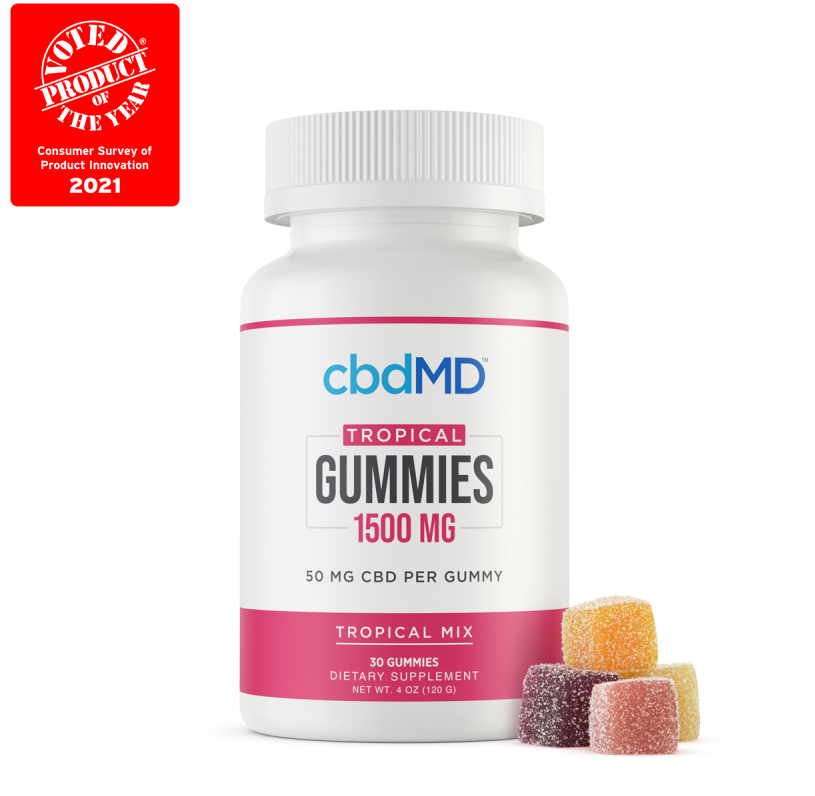 Photograph of product: cbdMD 1500mg Board Spectrum CBD Gummies