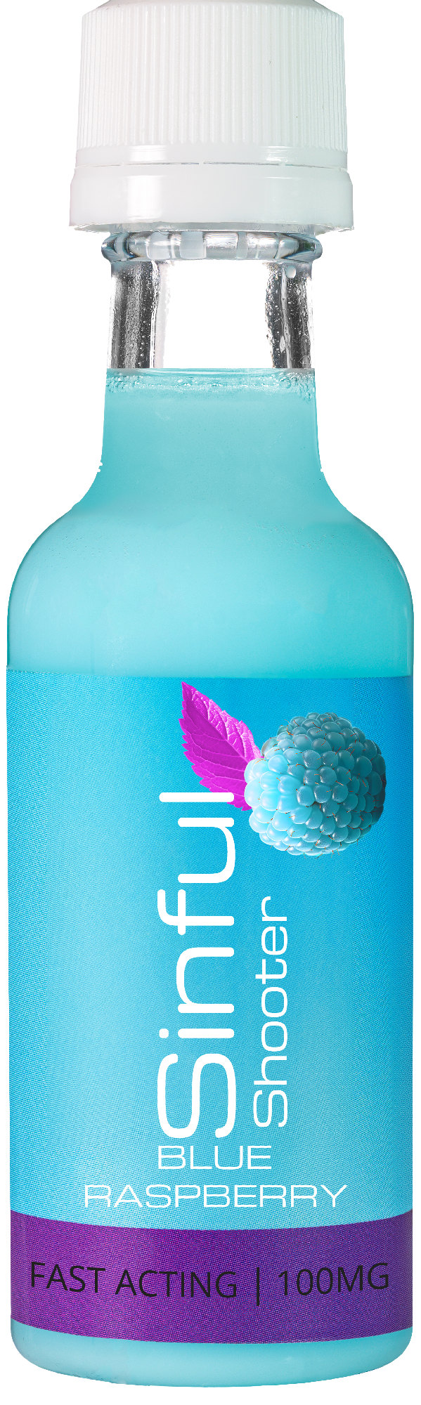 Photograph of product: Blue Raspberry Shooter (1:1 CBG) Sinful - 100 mg