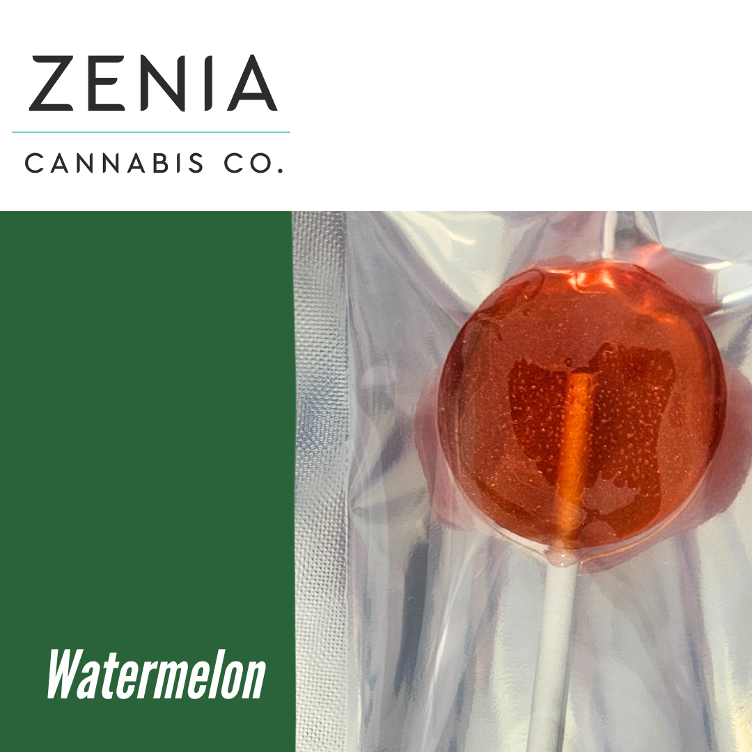 Photograph of product: Zenia // 10mg Watermelon Lollipop