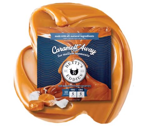 Photograph of product: Caramelt Away Caramel Chews 1:1 TH-oui:CBG | 10 Pack | 100mg