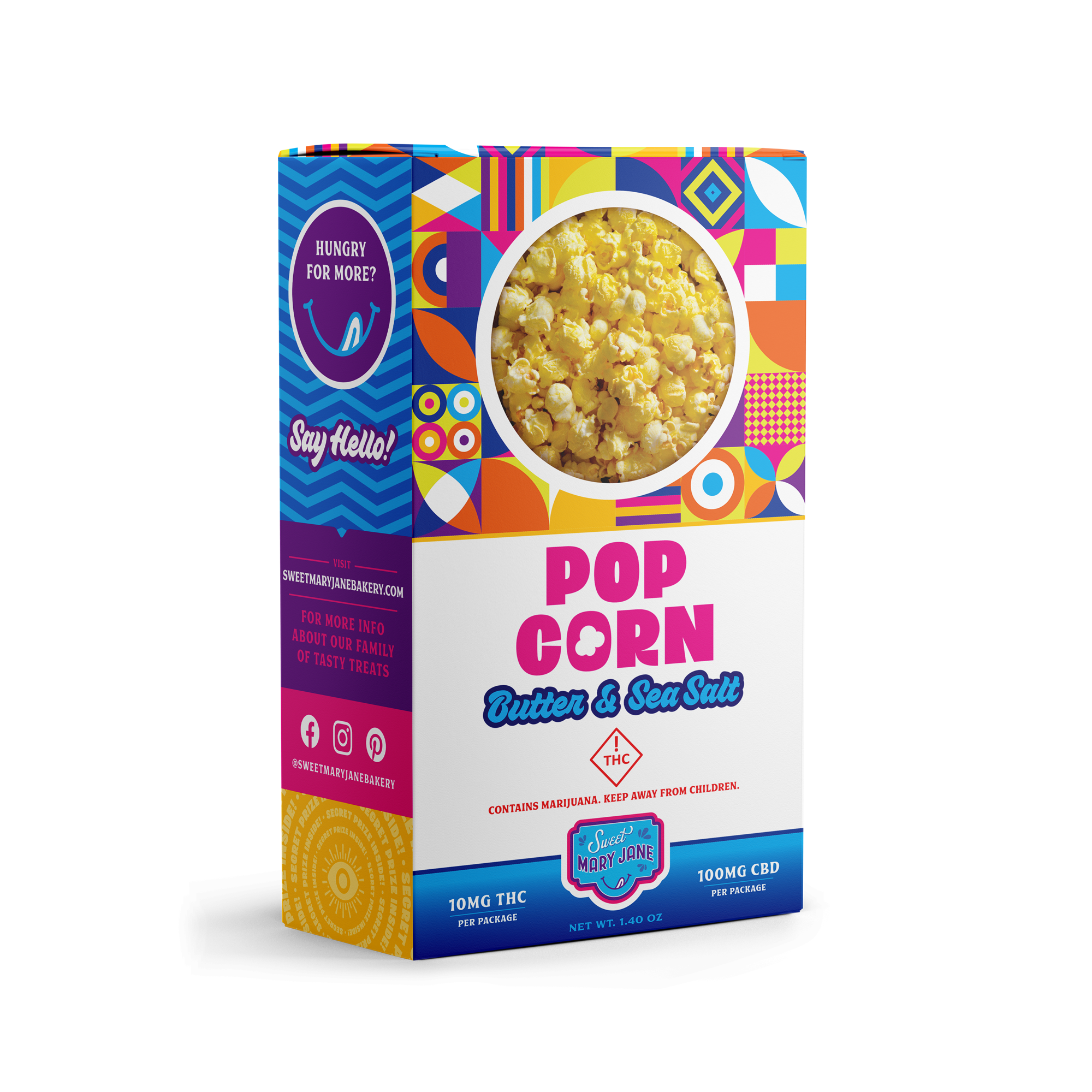Photograph of product: Sweet Mary Jane Butter & Sea Salt Popcorn 10:1 CBD:TH-oui - 10mg TH-oui
