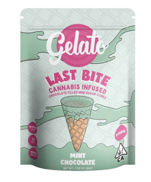 Photograph of product: Last Bite Mint Chocolate Mini Sugar Cones 100mg - Sales Floor