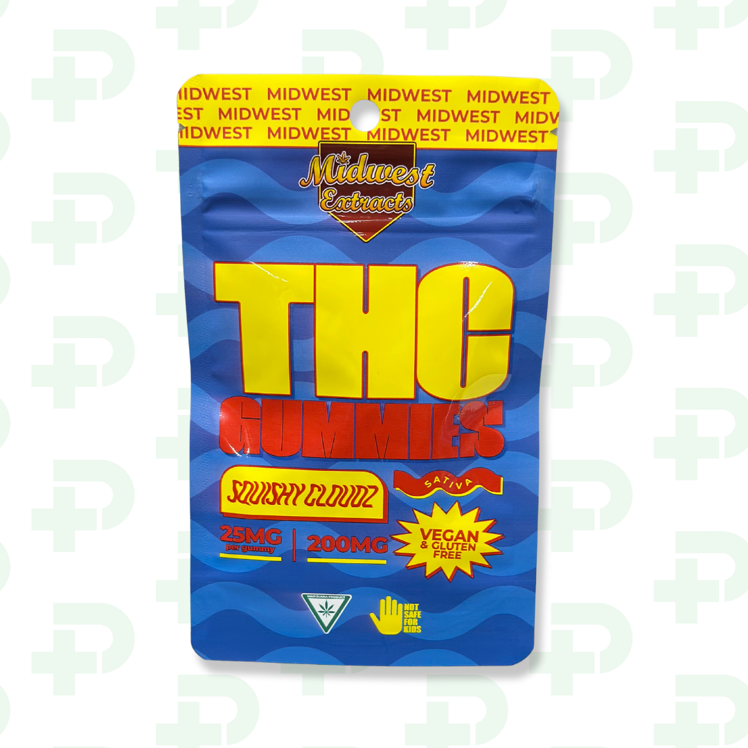 Photograph of product: Midwest Extracts 200mg Gummies - Oui'd - Squishy Cloudz
