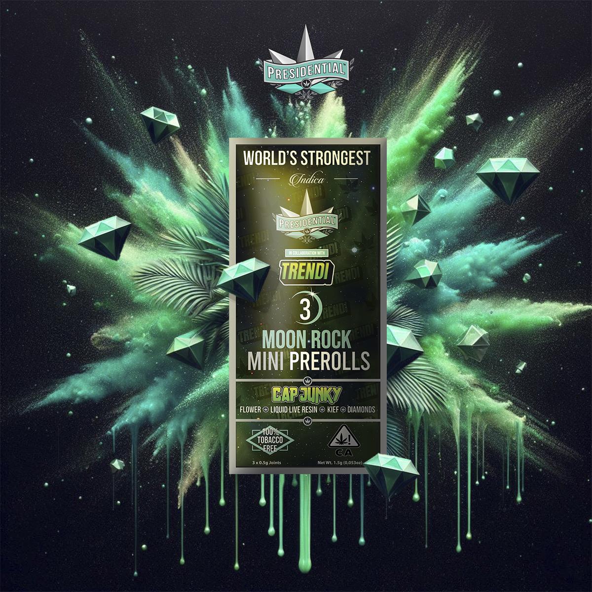 Photograph of product: Presidential x Trendi - Cap Junky 3pk - Mini Moon Rock Blunt 2.1g