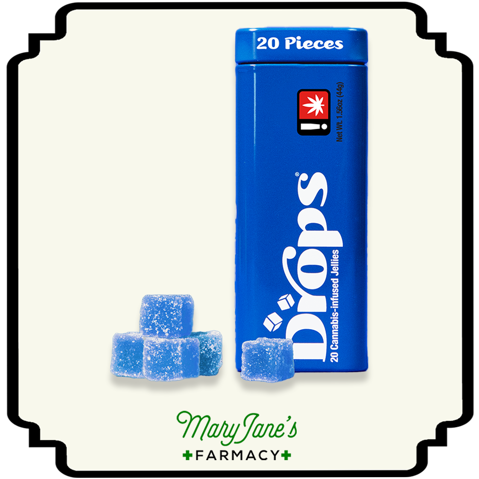Photograph of product: Blueberry 2:20:5 TH-oui:CBD:CBN Jellies 20-Pack | 20mg