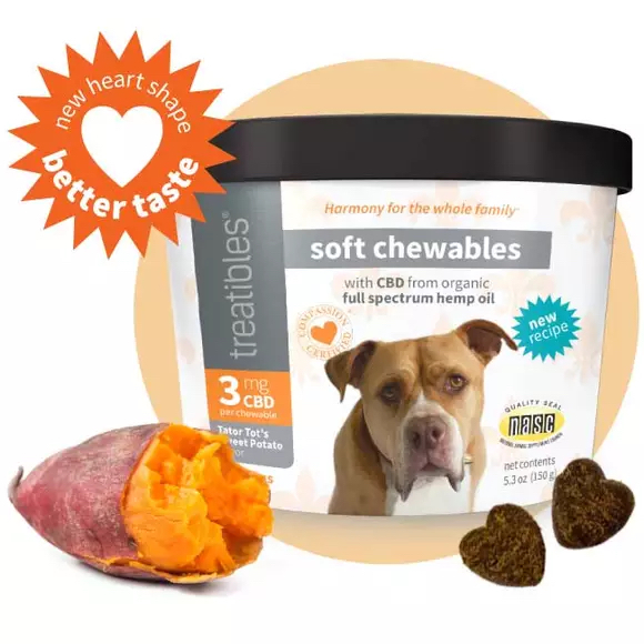 Photograph of product: Treatibles Canine Sweet Potato Soft Chew 3mg