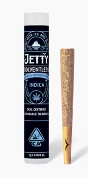 Photograph of product: Jetty Papaya Cake x Grape Crumpets Indica OCal Solventless Preroll Rosin