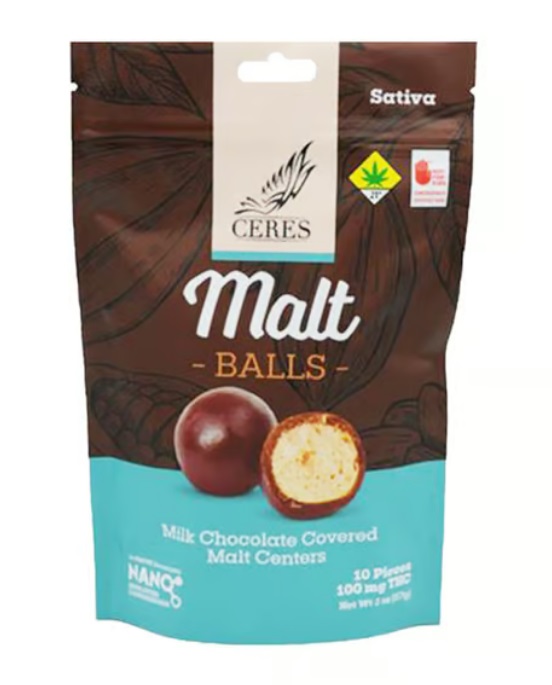 Photograph of product: Ceres Oui'd Chocolate Malt Balls 10PK 100mg
