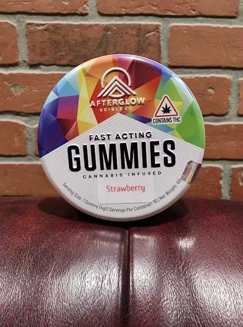 Photograph of product: Afterglow - Strawberry Fast Acting Gummies - 100mg