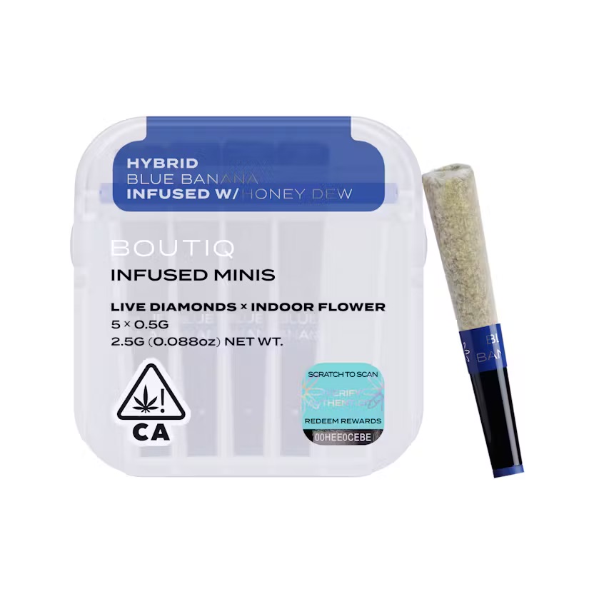 Photograph of product: BLUE BANANA 5PK INFUSED MINI PREROLLS