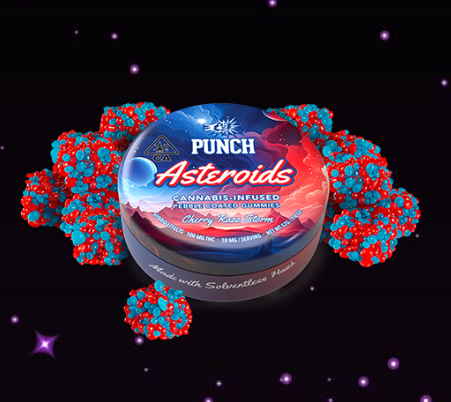 Photograph of product: Asteroids Solventless Cherry Razz Storm 10pk/100mg