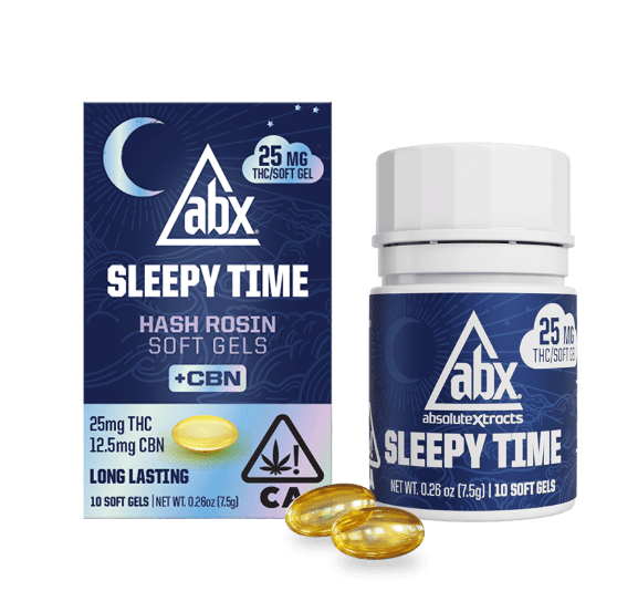 Photograph of product: 25mg Sleepy Time Hash Rosin + CBN Soft Gels | 10ct - 