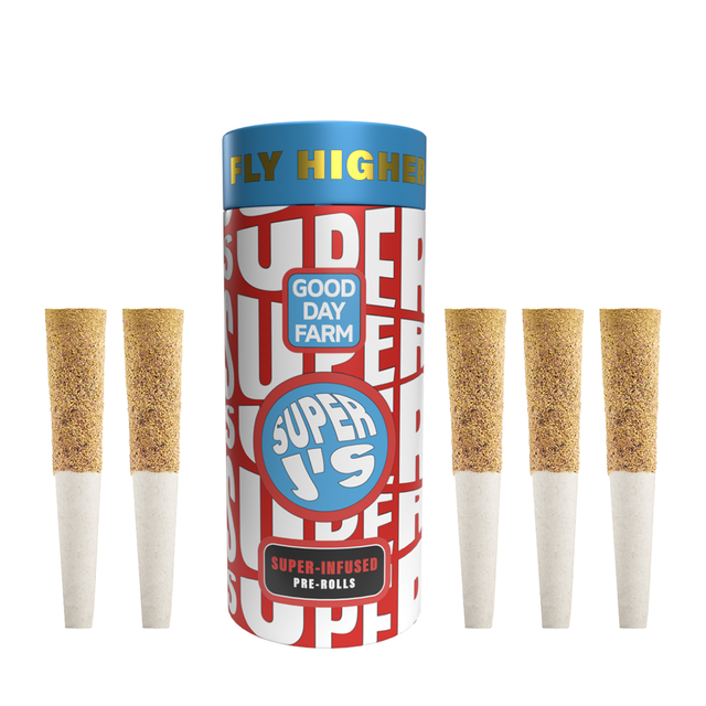 Photograph of product: GDF: Infused Pre-Roll Pack | Blueberry x Blueberry Slushie | Super J's ea | 5pk