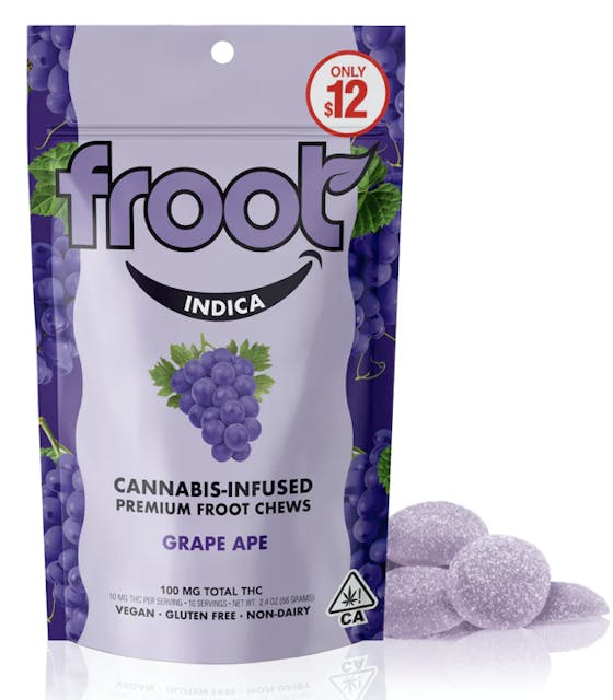 Photograph of product: Grape Ape - (I) 100mg Gummies - Retail