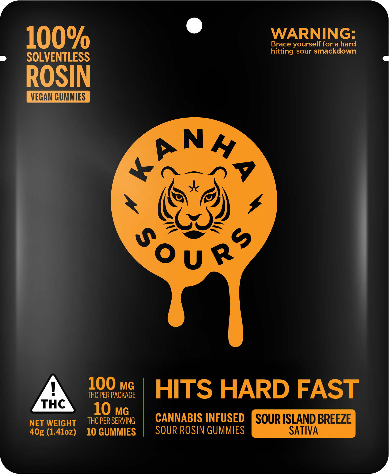 Photograph of product: Kanha Sour Island Breeze (S) Vegan Solventless Rosin Gummies 10mg 10pk