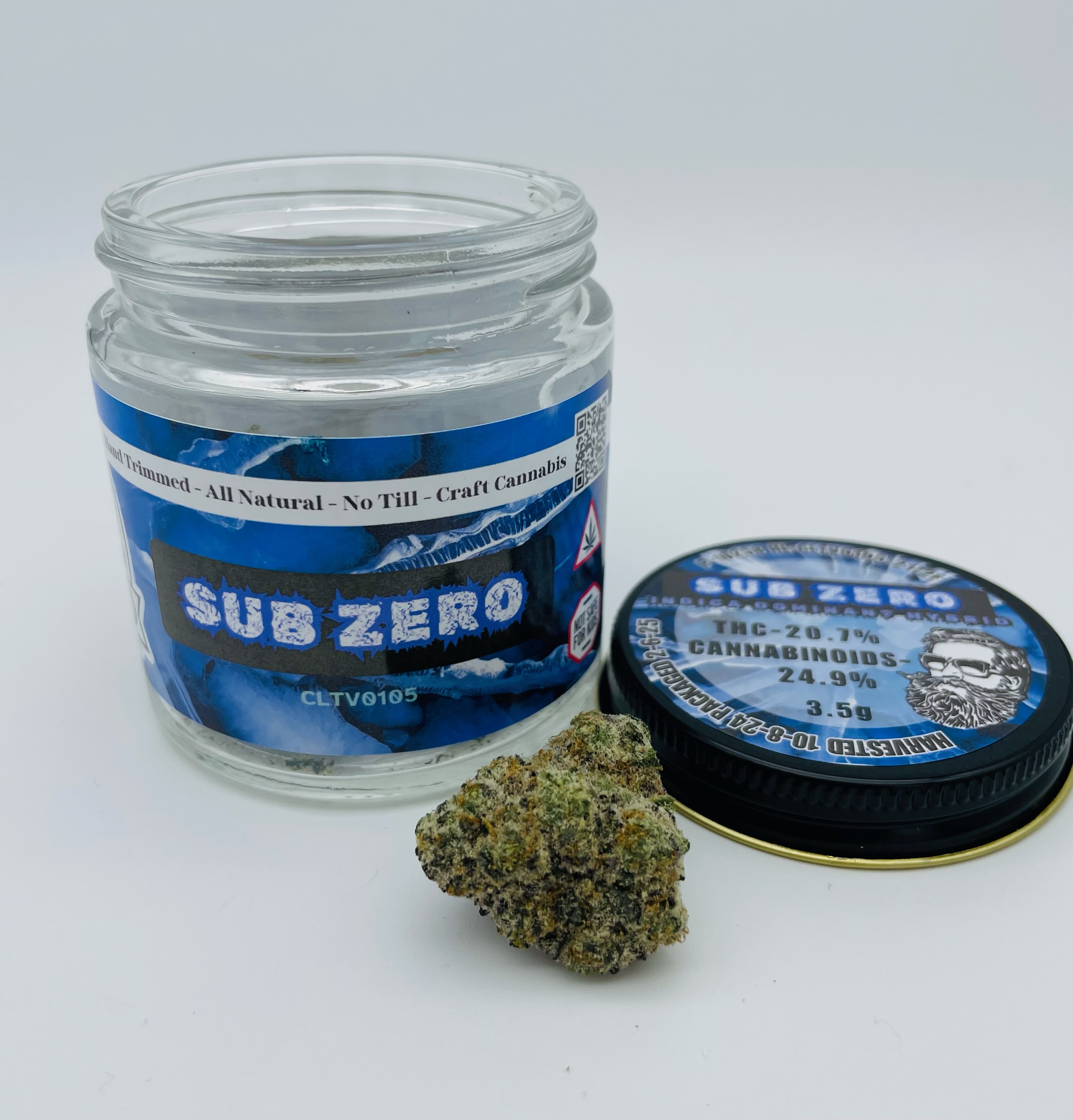 Photograph of product: Bushy Beard |  Sub Zero Smallz | Flower | 3.5 g | 27.92% TH-oui - 3.5g