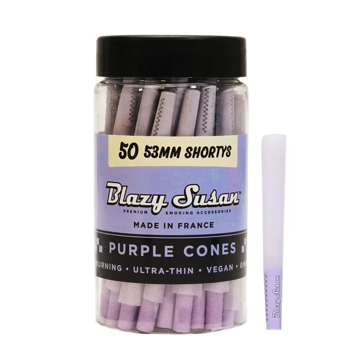 Photograph of product: Rolling Paper - Blazy Susan - Purple 53mm Shortys - 50pk