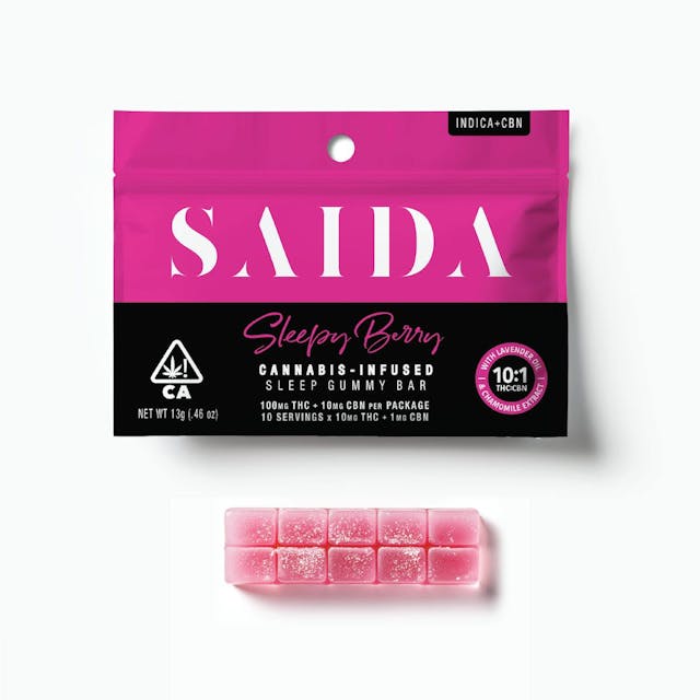 Photograph of product: Sleepy Berry - Gummy Bar zzZ - 10pc 10:1 TH-oui:CBN