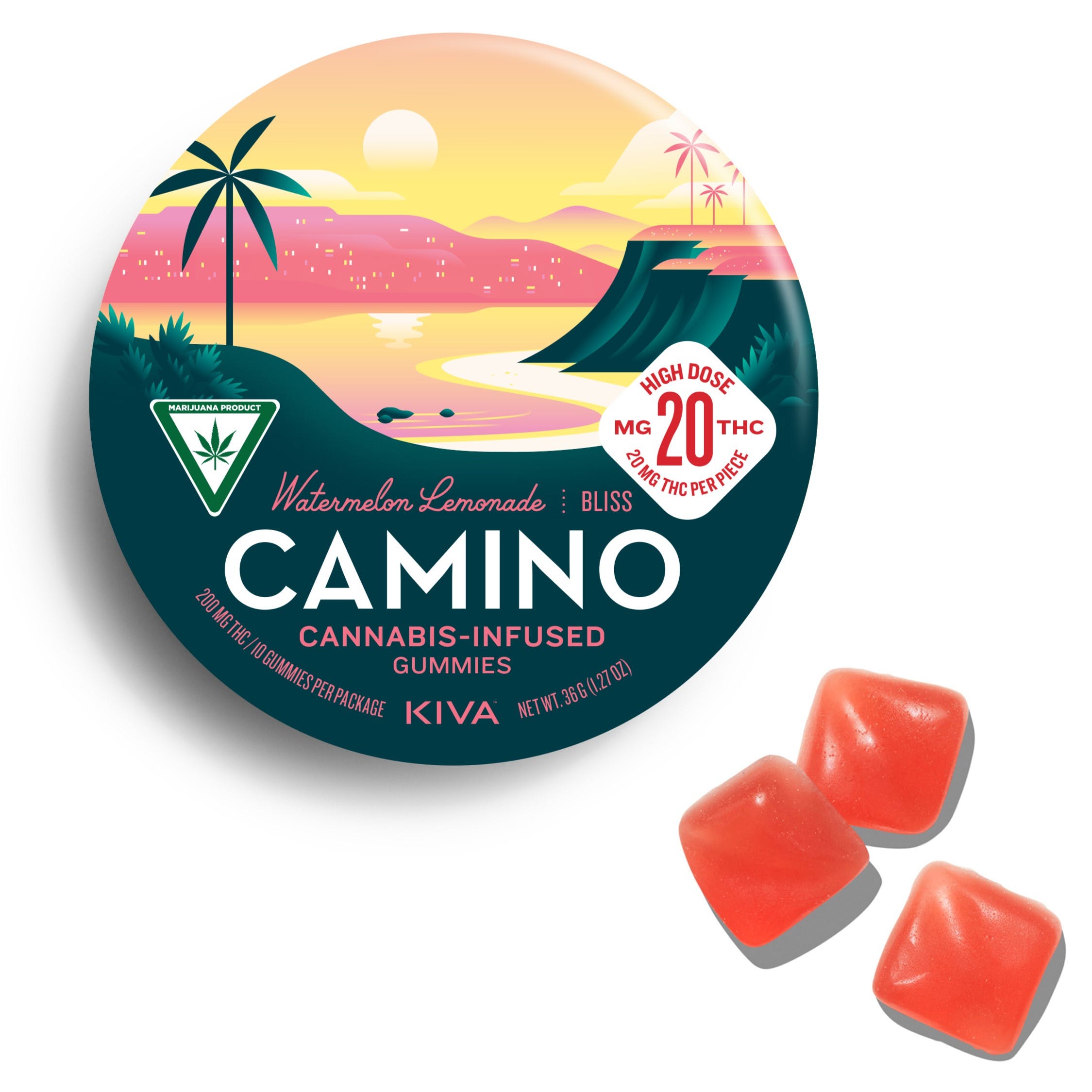 Photograph of product: Camino | Gummy | Watermelon Lemonade | 200mg