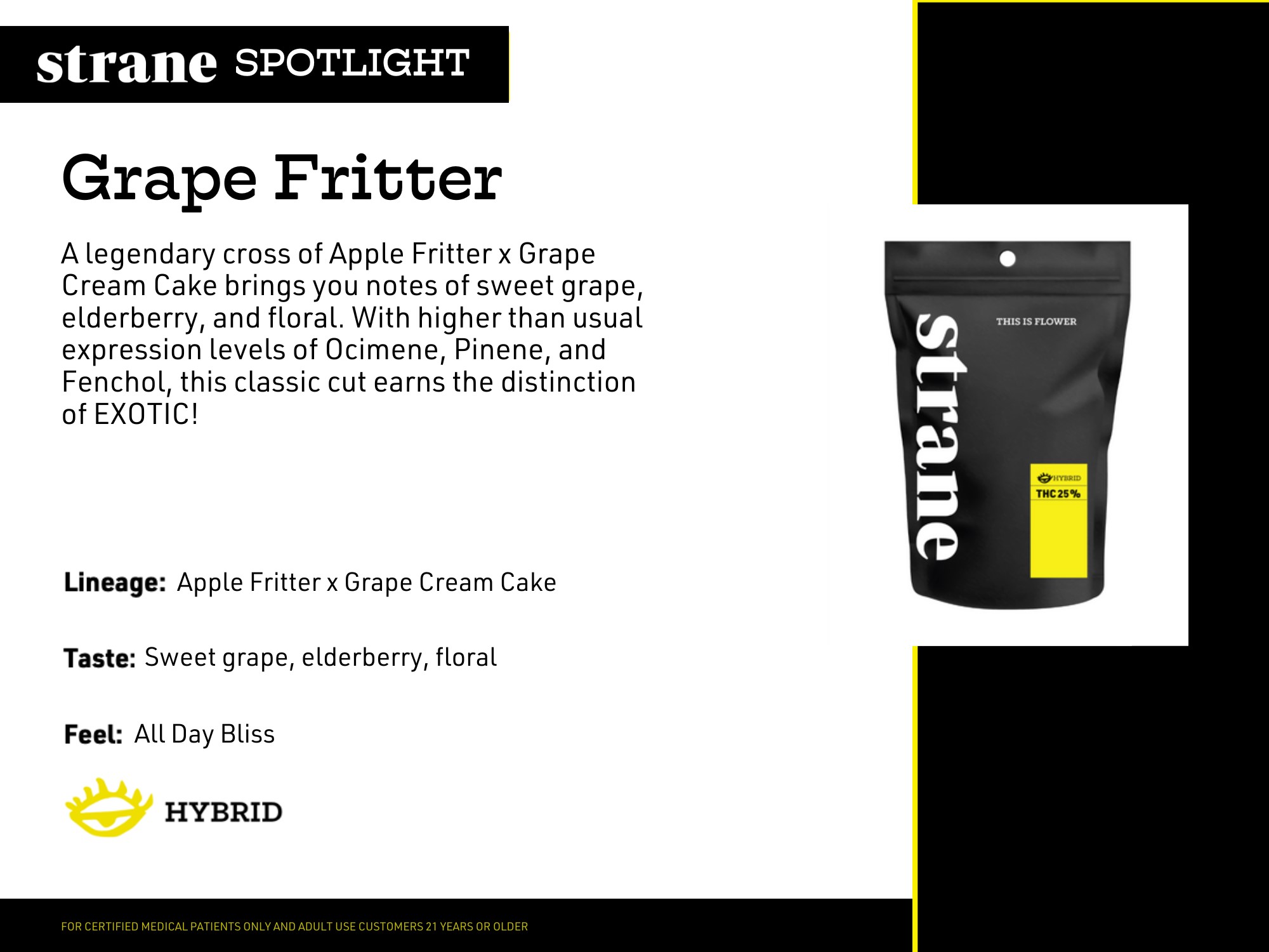 Photograph of product: STRANE | Grape Fritter | 3.5g | Hybrid