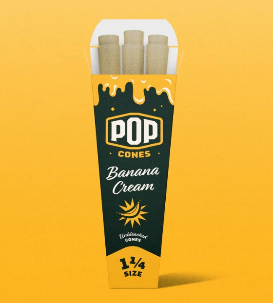 Photograph of product: Pop Cones | Banana Cream | 1 1/4 | 6pk