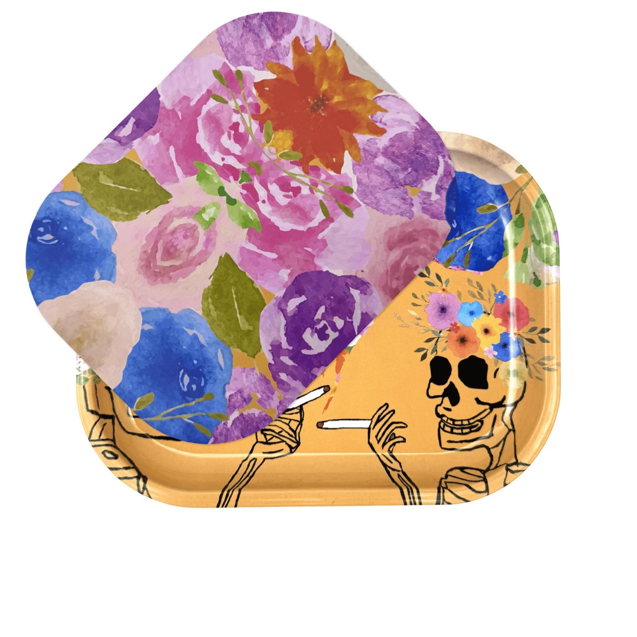 Photograph of product: Rolling Tray with Magnetic Cover - Dead Flowers by Dan Macura