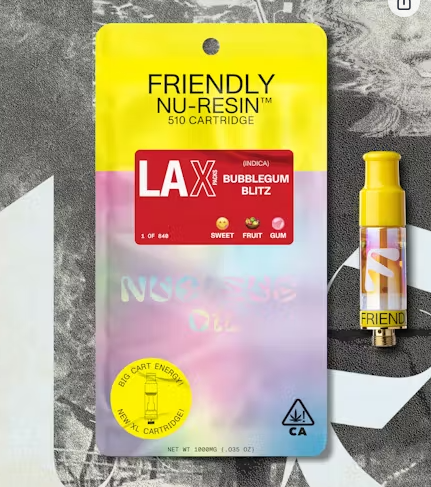 Photograph of product: Friendly Brand x LAX Packs - Bubblegum Blitz - Cured Resin - 1G