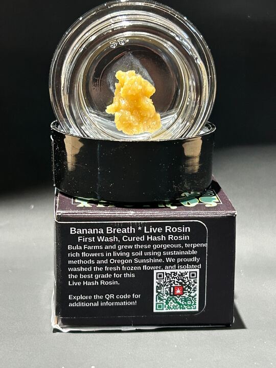 Photograph of product: Live Rosin 1g Banana Breath (Squishy Scientific)