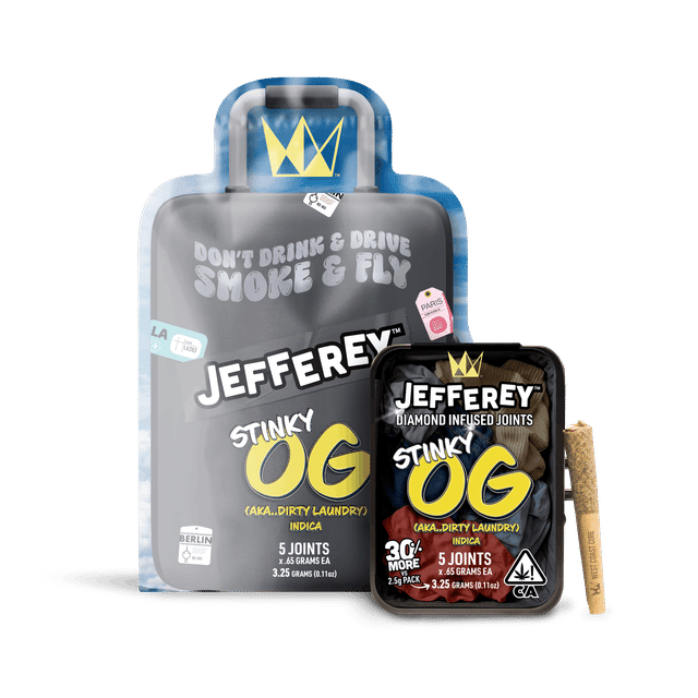 Photograph of product: 5pk Stinky OG Jefferey Infused Pre-rolls - 