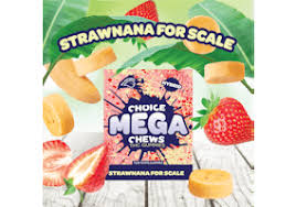 Photograph of product: Choice Mega Chews - Strawnana for Scale 200mg (Oui'd)