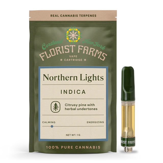 Photograph of product: Florist Farms - Northern Lights - 510 Vape Cart