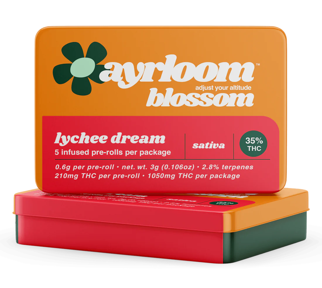 Photograph of Product: Ayrloom AU | Lychee Dream | 5 Pack Infused Pre-Rolls I 3g  I Sativa