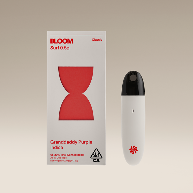 Photograph of product: Bloom Classic Surf Granddaddy Purple Disposable Cartridge (REC)