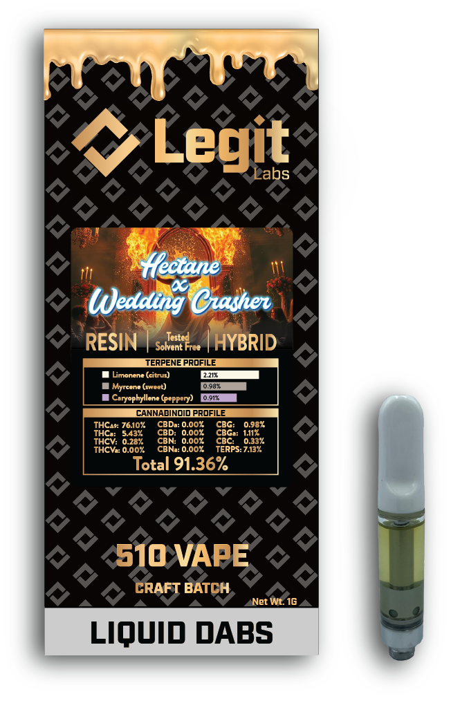 Photograph of product: Legit Labs | 510 Vapor Cart | Cured Resin | Hectane x Wedding Crasher