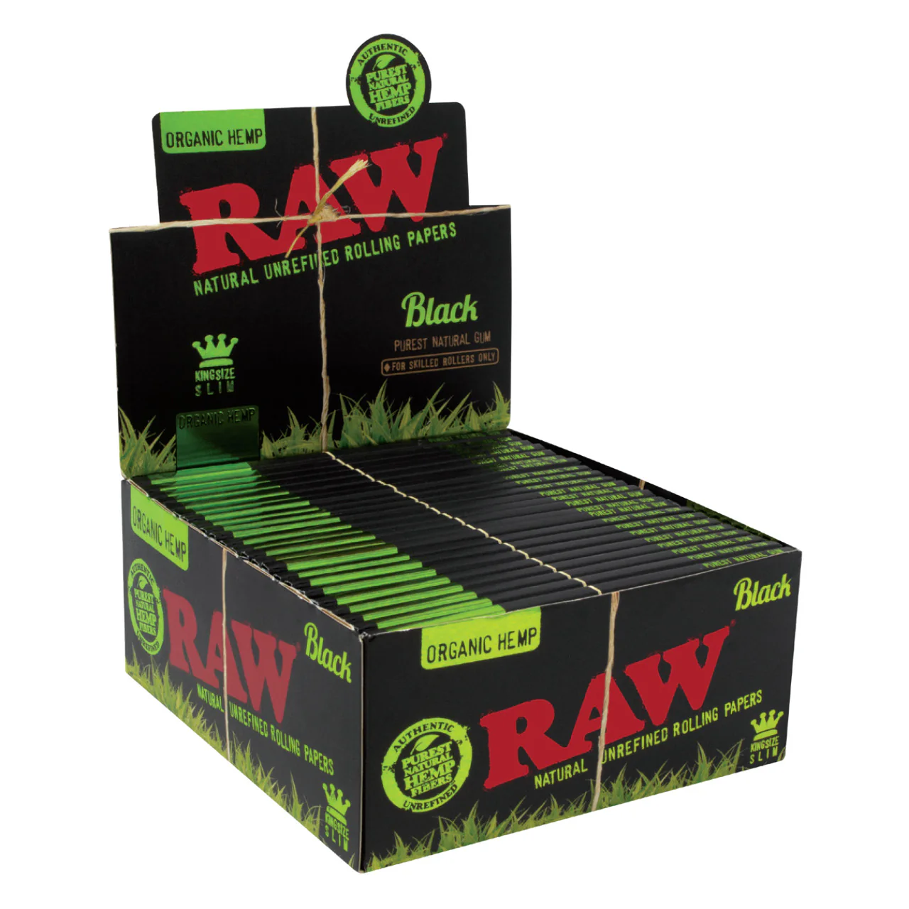 Photograph of product: RAW - Organic Hemp Black Rolling Papers - 32 Leaves