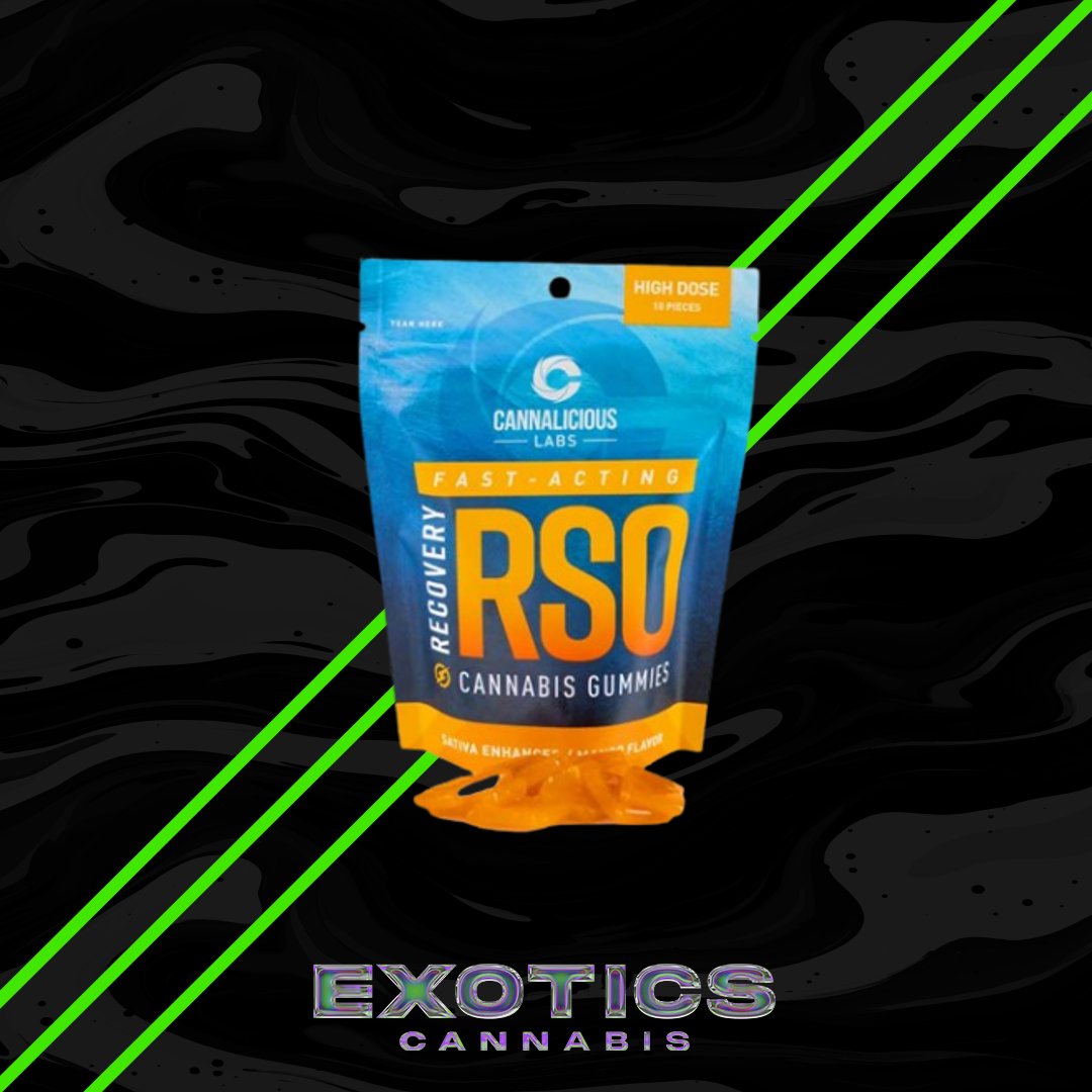Photograph of product: Cannalicious Labs - Mango RSO Recovery Gummies 200mg (2/$20)