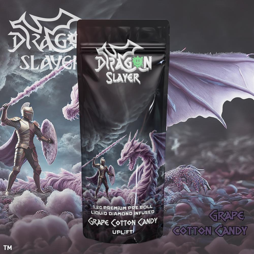 Photograph of product: Dragon Slayer - 1.2g Infused Preroll - Grape Cotton Candy