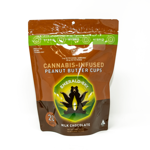 Photograph of product: Emerald Sky | Hybrid Peanut Butter Cups (10 Pack) | 100mg