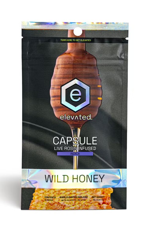 Photograph of product: Elevated - RSO Wild Honey Caps - 100mg Capsules