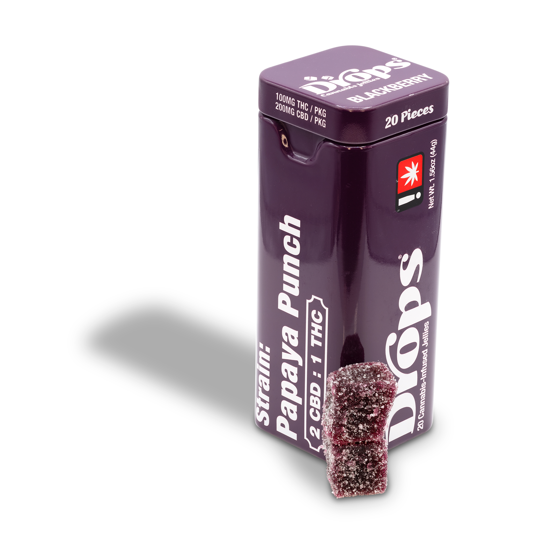 Photograph of product: Drops - Blackberry 2:1 CBD:TH-oui 20pk 100mg - 1.56oz