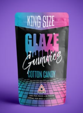 Photograph of product: GLZ | Cotton Candy Fast Acting Nano Gummies | 200mg TH-oui