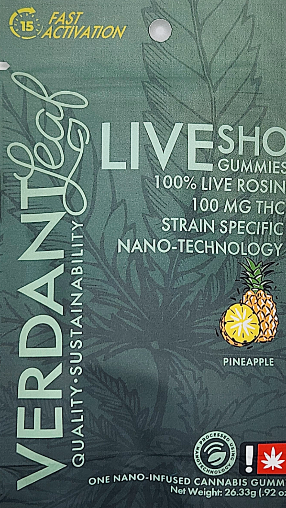 Photograph of product: Verdant- Pineapple LRO Gummy
