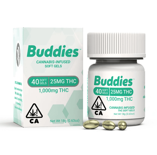 Photograph of product: Buddies Capsule 25mg 40pk 1000mg - 