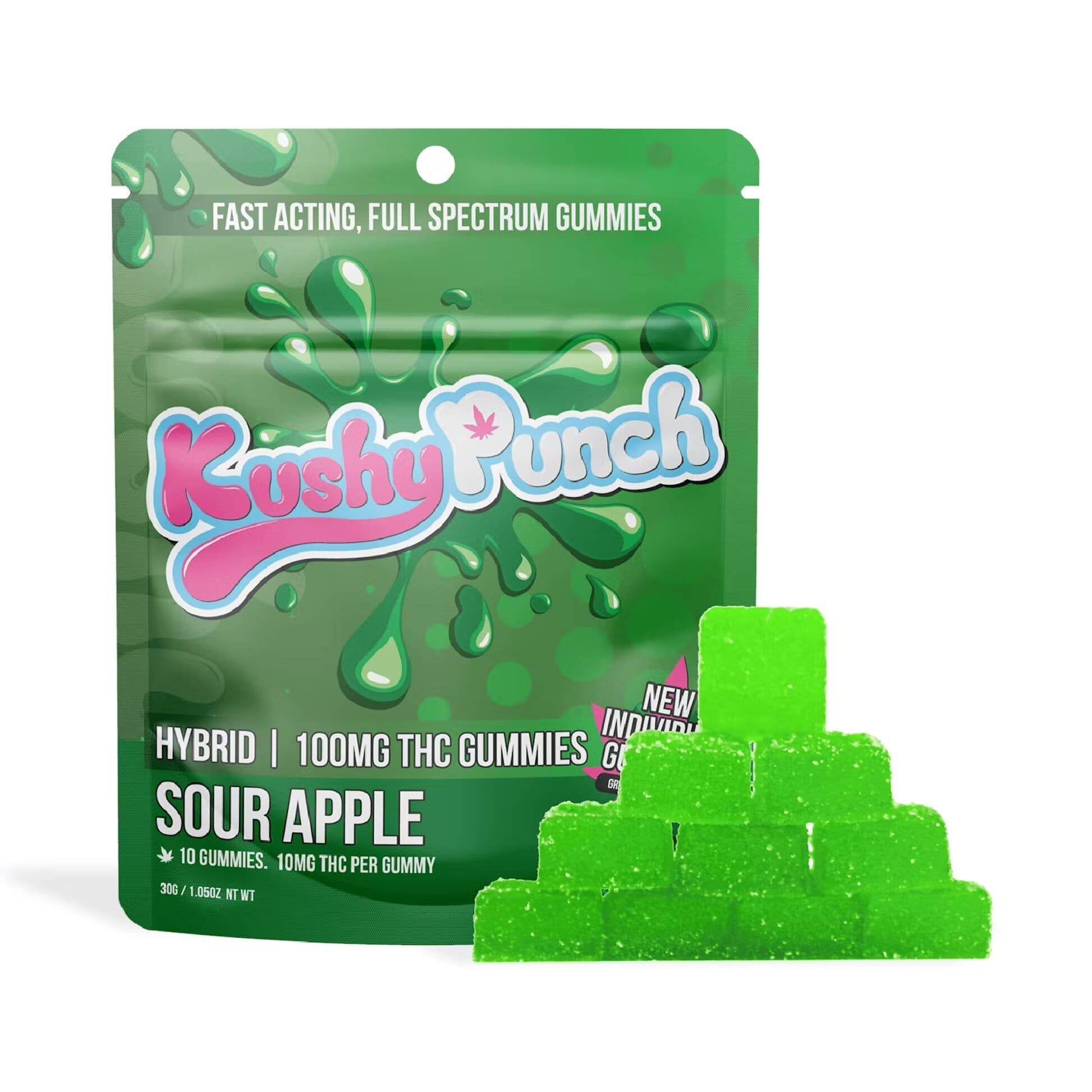 Photograph of product: Kushy Punch | Kiwi Breeze | 200mg Gummies | REC