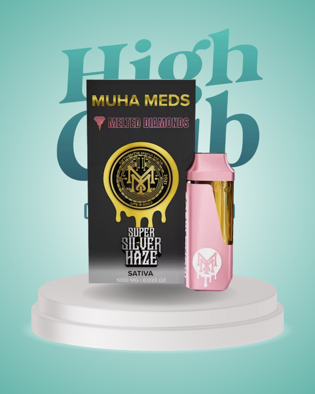 Photograph of product: Muha Meds | Super Silver Haze Melted Diamond Disposable
